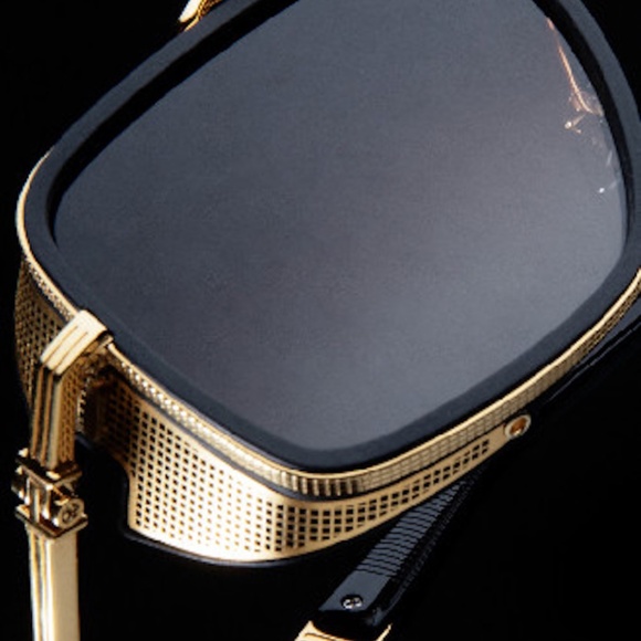 Balmain X Akoni Black & Gold Edition Square O.R. Sunglasses Frames 59.16 140 NEW - Picture 5 of 13